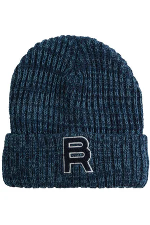 WE Fashion Blue Ridge grofgebreide jongens muts met patches