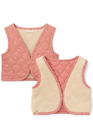 Little Dutch Reversible teddy gilet met bloemen Meisjes Katoen V
