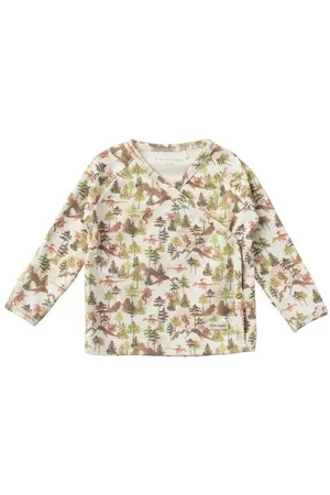 Your Wishes Baby longsleeve met all over print en overslag detail Jongens Katoen V