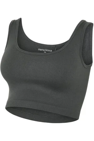 Mama;licious Zwangerschapscrop top MLALANIS Dames Modal Ronde hals