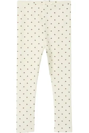 Lil Atelier MINI slim casual broek ecru Meisjes Katoen Effen