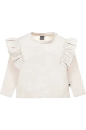 Babystyling Longsleeve beige Meisjes Stretchkatoen Ronde hals Effen