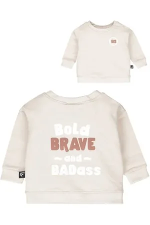 Babystyling Sweater Trui Jongens Stretchkatoen Ronde hals Tekst