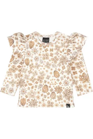 Babystyling Longsleeve Meisjes Stretchkatoen Ronde hals Bloemen