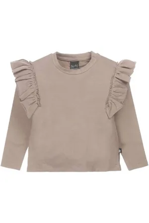 Babystyling Longsleeve Meisjes Stretchkatoen Ronde hals Effen