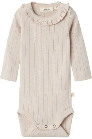 Lil Atelier BABY romper NBFRACHEL beige Ecru Meisjes Katoen Ronde hals
