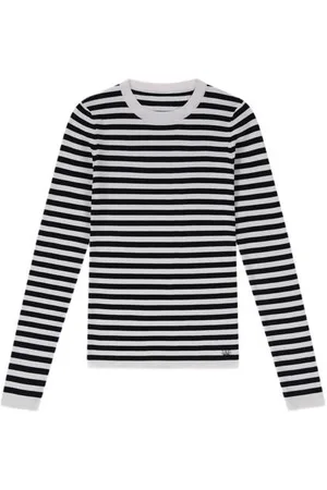 Nik & Nik Longsleeve zwart Meisjes Viscose Ronde hals Streep