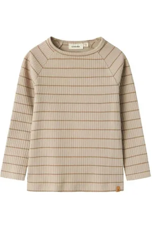 Lil Atelier MINI longsleeve Beige Jongens Stretchkatoen Ronde hals