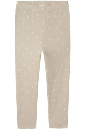 Lil Atelier MINI slim fit legging Broek Beige Meisjes Katoen