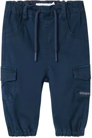NAME IT BABY baby cargobroek NBMBEN donkerblauw Jongens Katoen Effen
