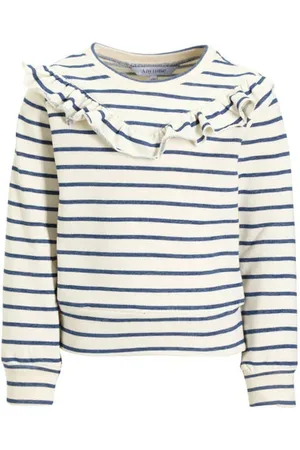Anytime Sweater met streep Trui Meisjes Katoen Ronde hals Streep