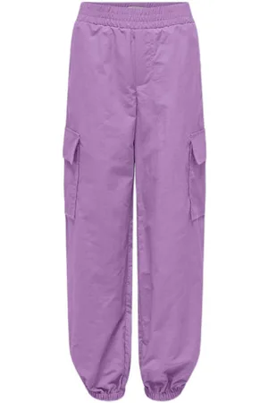 ONLY KIDS GIRL cargobroek KOGECHO paars Meisjes Polyamide Effen