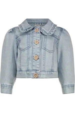 Le Chic Spijkerjas blauw Meisjes Stretchdenim Klassieke kraag Effen