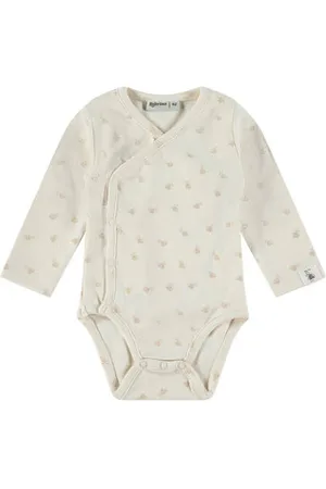 Babyface Romper met all over print /beige Jongens/Meisjes Stretchkatoen Ronde hals