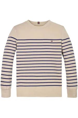 Tommy Hilfiger Longsleeve beige Jongens Katoen Ronde hals Streep