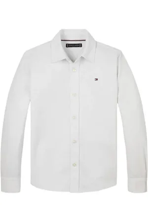 Tommy Hilfiger Overhemd Jongens Katoen Button down Effen