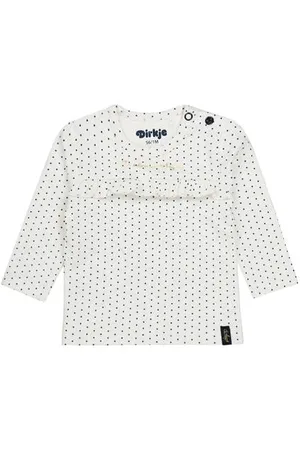 Dirkje Baby longsleeve met katoen /blauw Stip