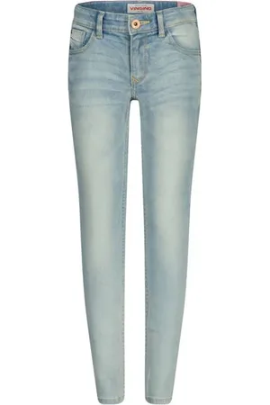 Vingino Regular waist skinny jeans light blue denim Blauw Effen