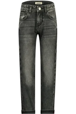 Raizzed Straight regular waist black denim Jeans Wit Effen