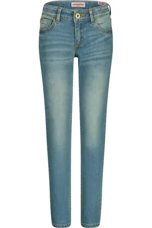 Vingino Regular waist skinny jeans medium blue denim Blauw Effen