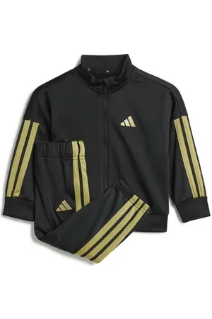 adidas Sportswear trainingspak 3S zwart Joggingpak Jongens/Meisjes Polyester Opstaande kraag