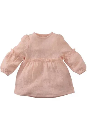 Z8 Newborn jurk Tavi met ruches en broderie Meisjes Katoen Ronde hals