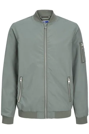 JACK & JONES JUNIOR bomberjack Jas Groen Jongens Polyester Opstaande kraag