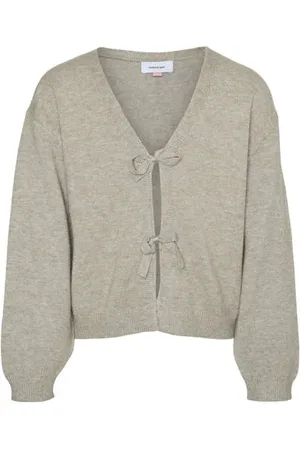 VERO MODA Vest zand fijn gebreid Beige Meisjes Viscose V