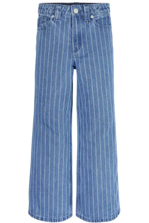 Tommy Hilfiger Wide leg jeans medium blue denim Blauw Streep