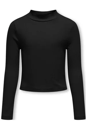 ONLY KIDS GIRL longsleeve Meisjes Stretchkatoen Opstaande kraag Effen