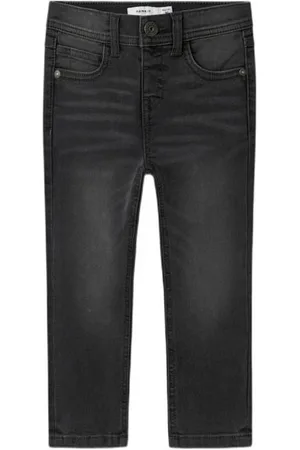 NAME IT MINI slim fit jeans grey denim Grijs Jongens Stretchdenim Effen
