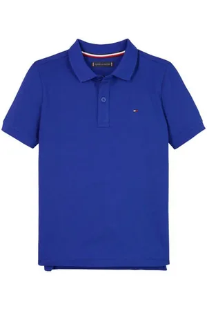 Tommy Hilfiger Polo Blauw Jongens Katoen Polokraag Effen