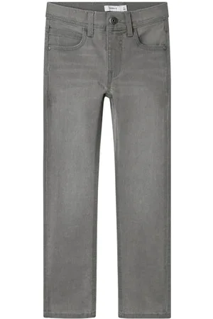 NAME IT KIDS slim fit jeans grey denim Grijs Jongens Stretchdenim Effen