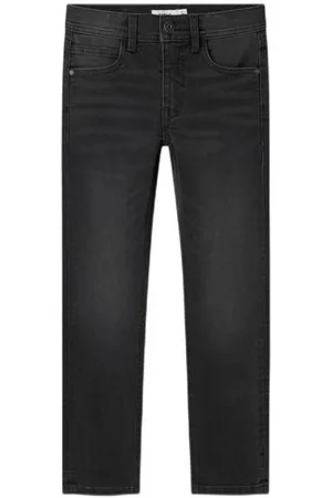 NAME IT KIDS slim fit jeans grey denim Grijs Jongens Stretchdenim Effen