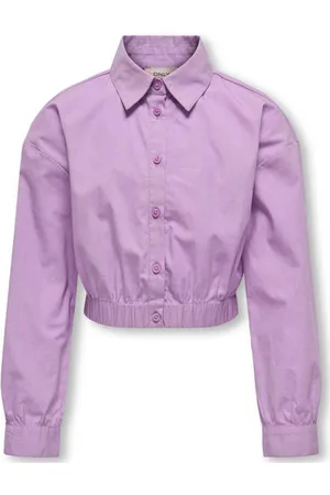 ONLY KIDS GIRL blouse Paars Meisjes Katoen Klassieke kraag Effen