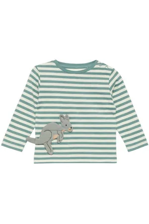 QS by s.Oliver Longsleeve groen Jongens Katoen Ronde hals Streep