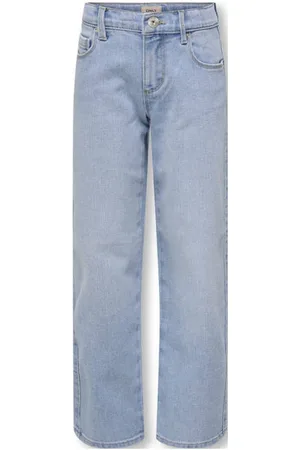 ONLY KIDS GIRL wide leg jeans Blauw Effen