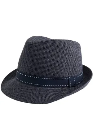WE Fashion Zonnehoed donkerblauw Jongens Papier Effen