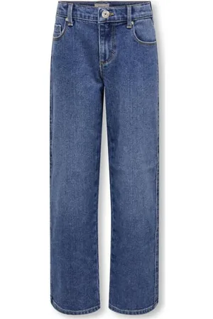 ONLY KIDS GIRL wide leg jeans Blauw Effen