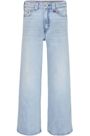 Tommy Hilfiger Wide leg jeans light blue denim Blauw Effen