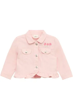 QS by s.Oliver Spijkerjas lente; roze Meisjes Stretchdenim Klassieke kraag