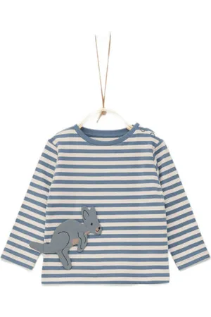 QS by s.Oliver Longsleeve blauw Jongens Katoen Ronde hals Streep