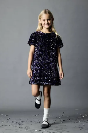 NAME IT KIDS jurk NKFRUNICA Meisjes Polyester Ronde hals Effen