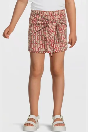 Quapi Korte rok beige Meisjes Katoen All over print