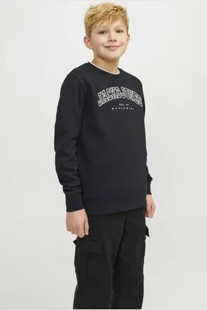 JACK & JONES JUNIOR sweater JJECALEB met logo Effen