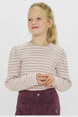 Me & My Monkey Longsleeve Runa / roze / blauw / goud gestreept Meisjes Katoen Ronde hals