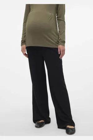 VERO MODA Broek Zwart Dames Polyester Effen