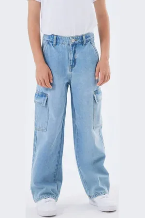 NAME IT KIDS wide leg jeans NKFROSE Blauw Effen