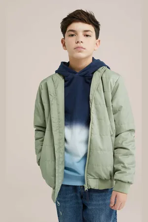 WE Fashion Blue Ridge bomberjack groen Jas Jongens Polyester Opstaande kraag