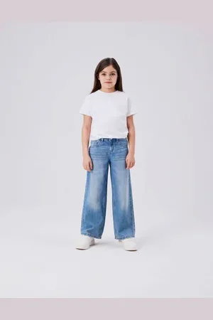 NAME IT KIDS wide leg jeans NKFROSE Blauw Effen